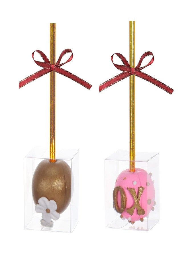 SLShePack 50Pack Clear Favor Box Cake Pop Boxes with Hole Top,Clear Gift Boxes Treat Box for Wedding Favors Party Valentine's Halloween Easter Father's Mother's Day(1.75x1.75x2Inches) - Image 1